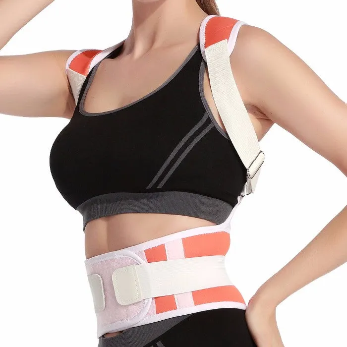 Adjustable Posture-Support Brace and Double-Compression Belt