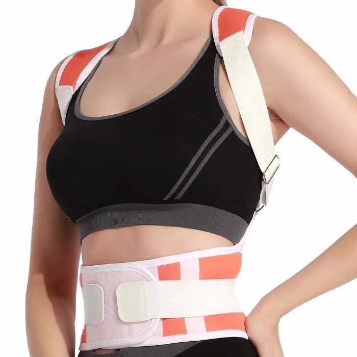 Adjustable Posture-Support Brace and Double-Compression Belt