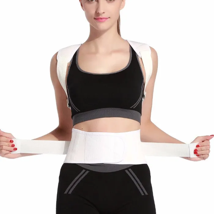 Adjustable Posture-Support Brace and Double-Compression Belt