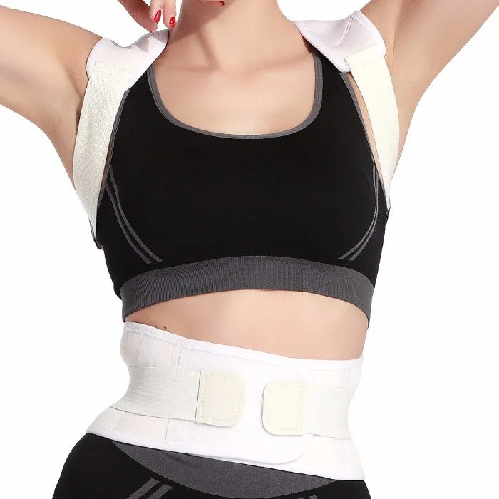 Adjustable Posture-Support Brace and Double-Compression Belt