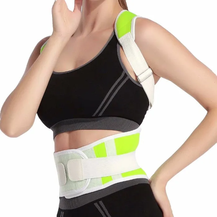 Adjustable Posture-Support Brace and Double-Compression Belt