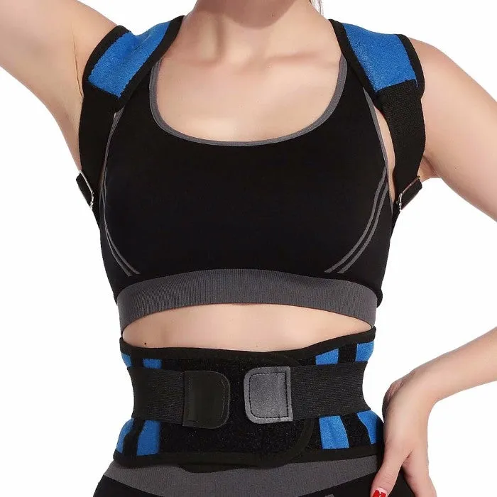 Adjustable Posture-Support Brace and Double-Compression Belt