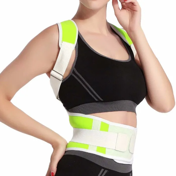 Adjustable Posture-Support Brace and Double-Compression Belt