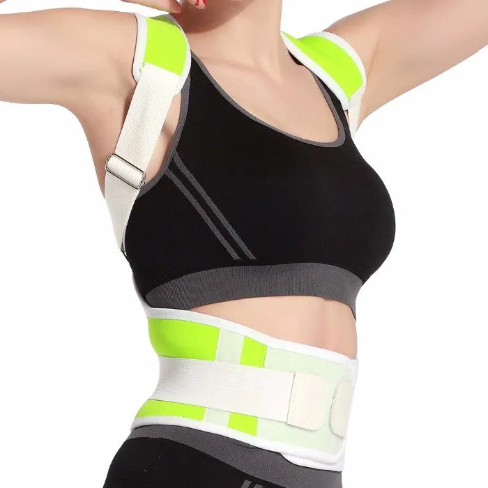 Adjustable Posture-Support Brace and Double-Compression Belt