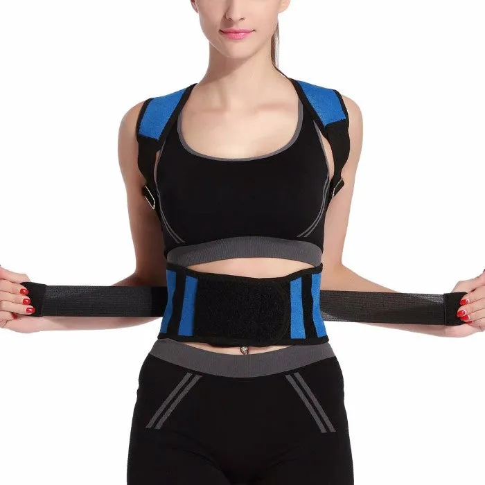 Adjustable Posture-Support Brace and Double-Compression Belt
