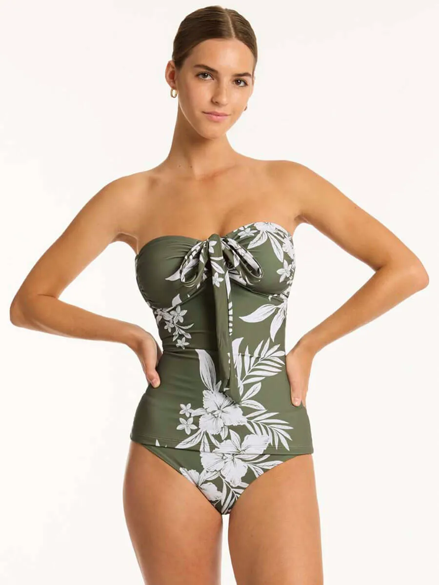 Aloha Bandeau Tankini in Khaki
