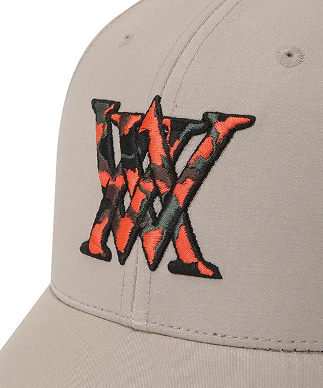 ANEW Golf: Logo Pattern Embroidery Ball Cap - Beige