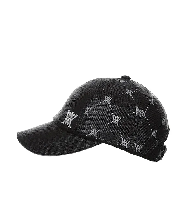 ANEW Golf Monogram Wide Ball Cap - Black