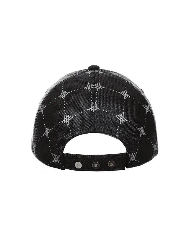 ANEW Golf Monogram Wide Ball Cap - Black