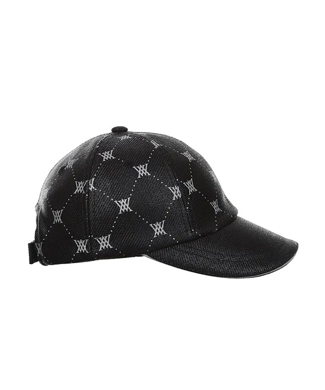 ANEW Golf Monogram Wide Ball Cap - Black