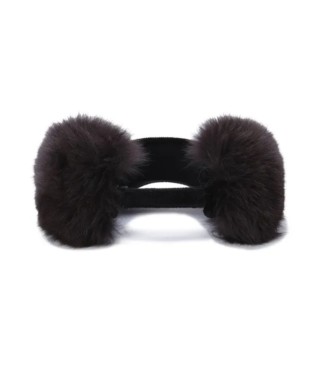ANEW Golf: Women's Real Fur Snow Winter Visor - Black
