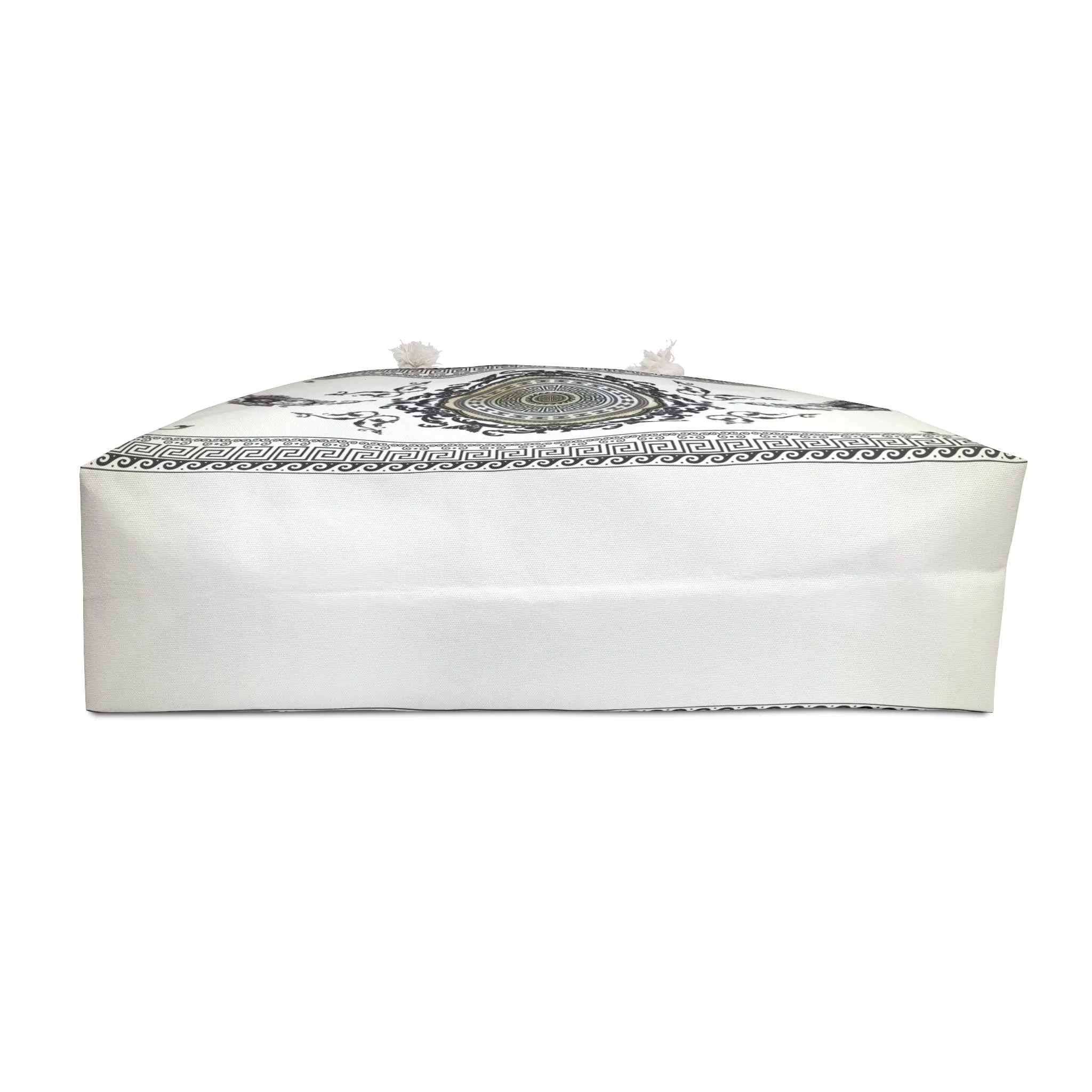 Angel Wings Greek Key Cream Black Ornate Weekender Bag