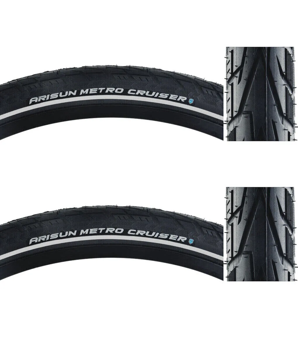 Arisun Metro Cruiser Reflective Hybrid Tyre 700 x 38c - Kevlar Puncture Protection