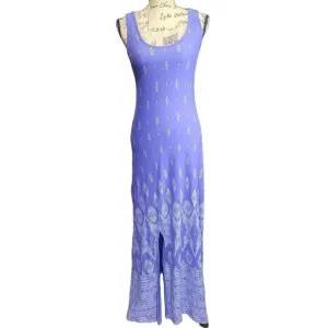 Athleta Printed Pillar Maxi Travel Beach Dress Blue Size XS