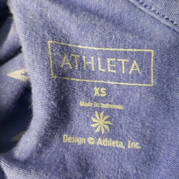 Athleta Printed Pillar Maxi Travel Beach Dress Blue Size XS