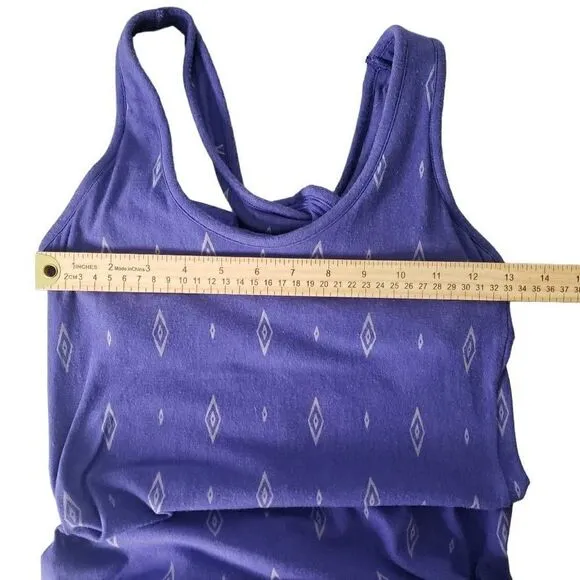 Athleta Printed Pillar Maxi Travel Beach Dress Blue Size XS