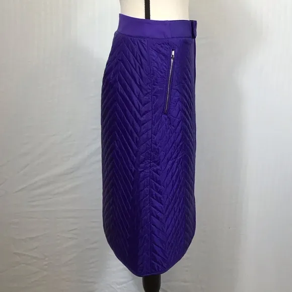 Athleta Womens Apres Ski Skirt Size 0 Two Way Zip Quilted Insulated Nylon Midi