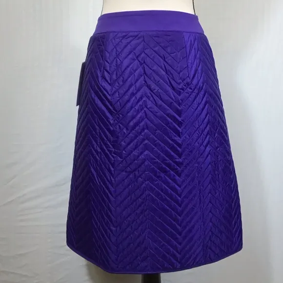 Athleta Womens Apres Ski Skirt Size 0 Two Way Zip Quilted Insulated Nylon Midi