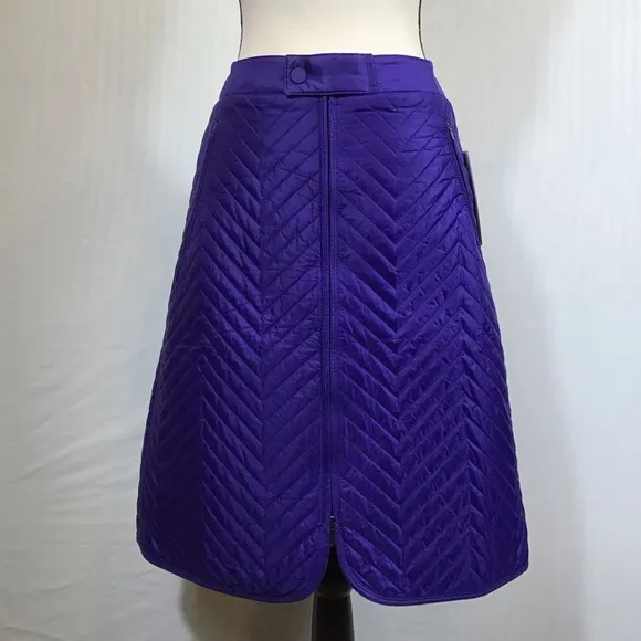Athleta Womens Apres Ski Skirt Size 0 Two Way Zip Quilted Insulated Nylon Midi