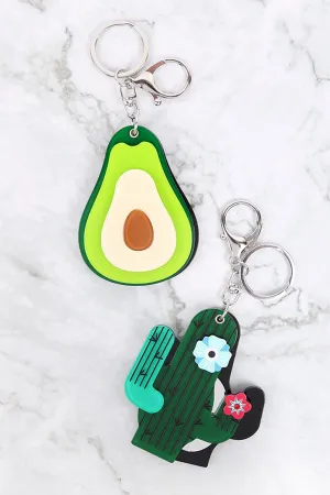 AVOCADO W/ MIRROR KEYCHAIN