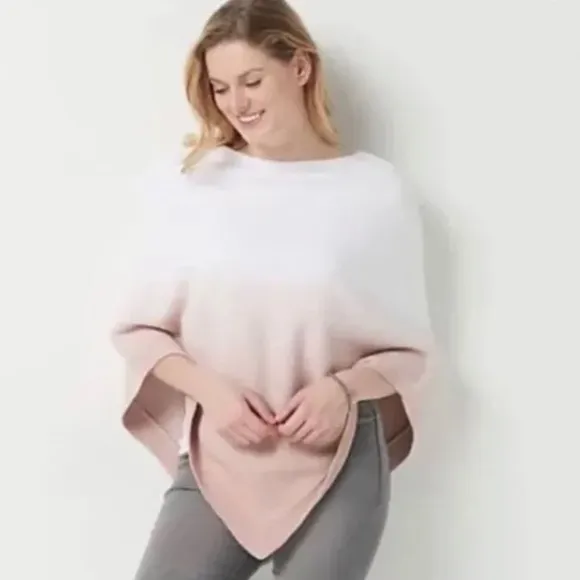 Barefoot Dreams Poncho OS Rose Mist Ocean Beach Poncho Ombre