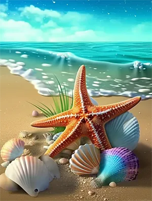 Beach Paint By Numbers Kits UK MJ8524