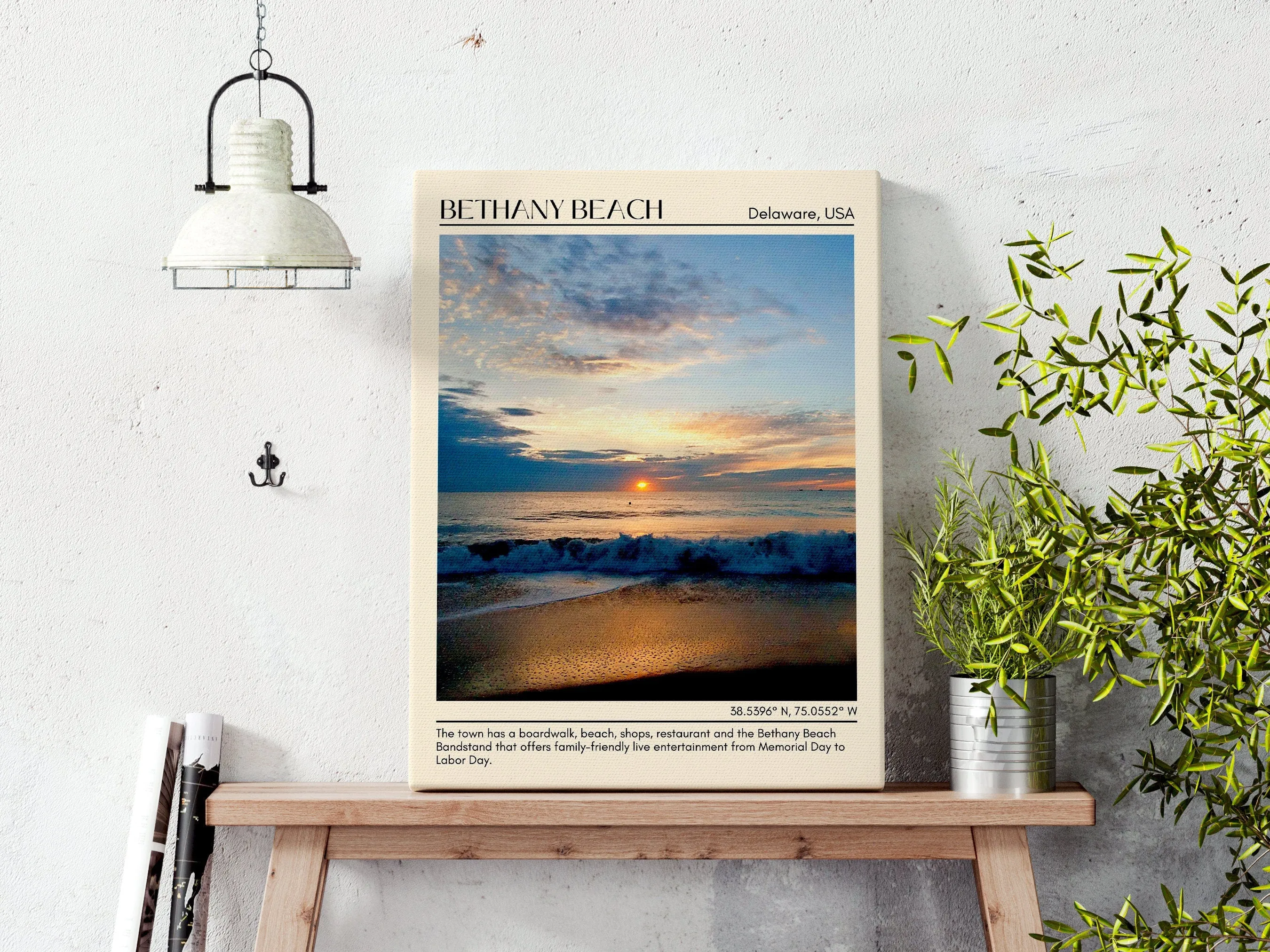 Bethany Beach Wall Art Canvas, Delaware, USA