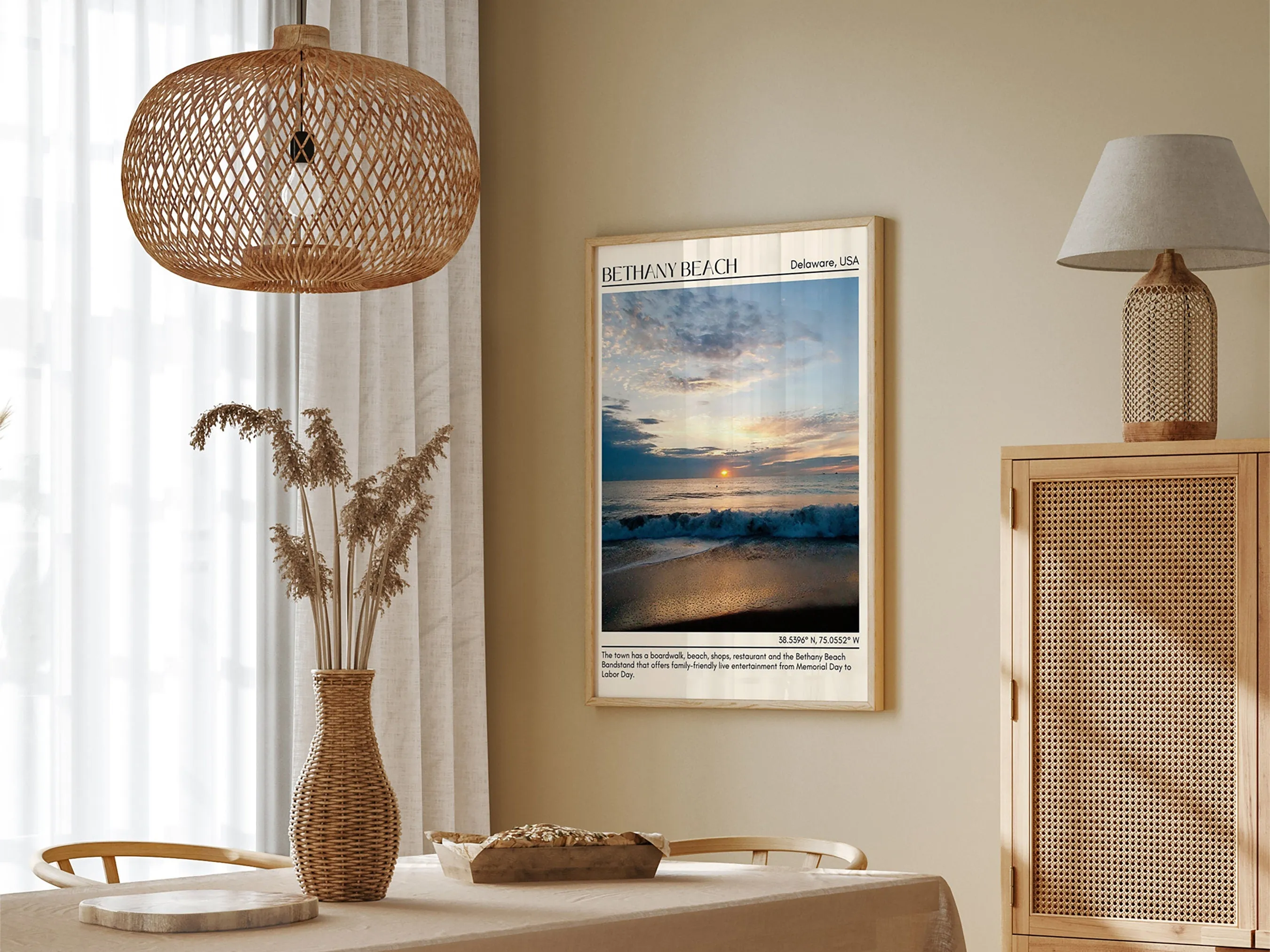 Bethany Beach Wall Art Canvas, Delaware, USA