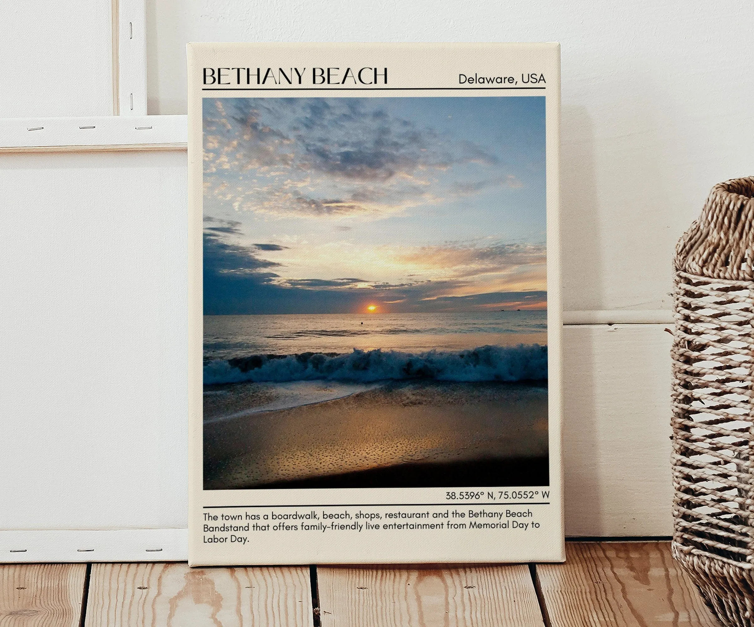 Bethany Beach Wall Art Canvas, Delaware, USA