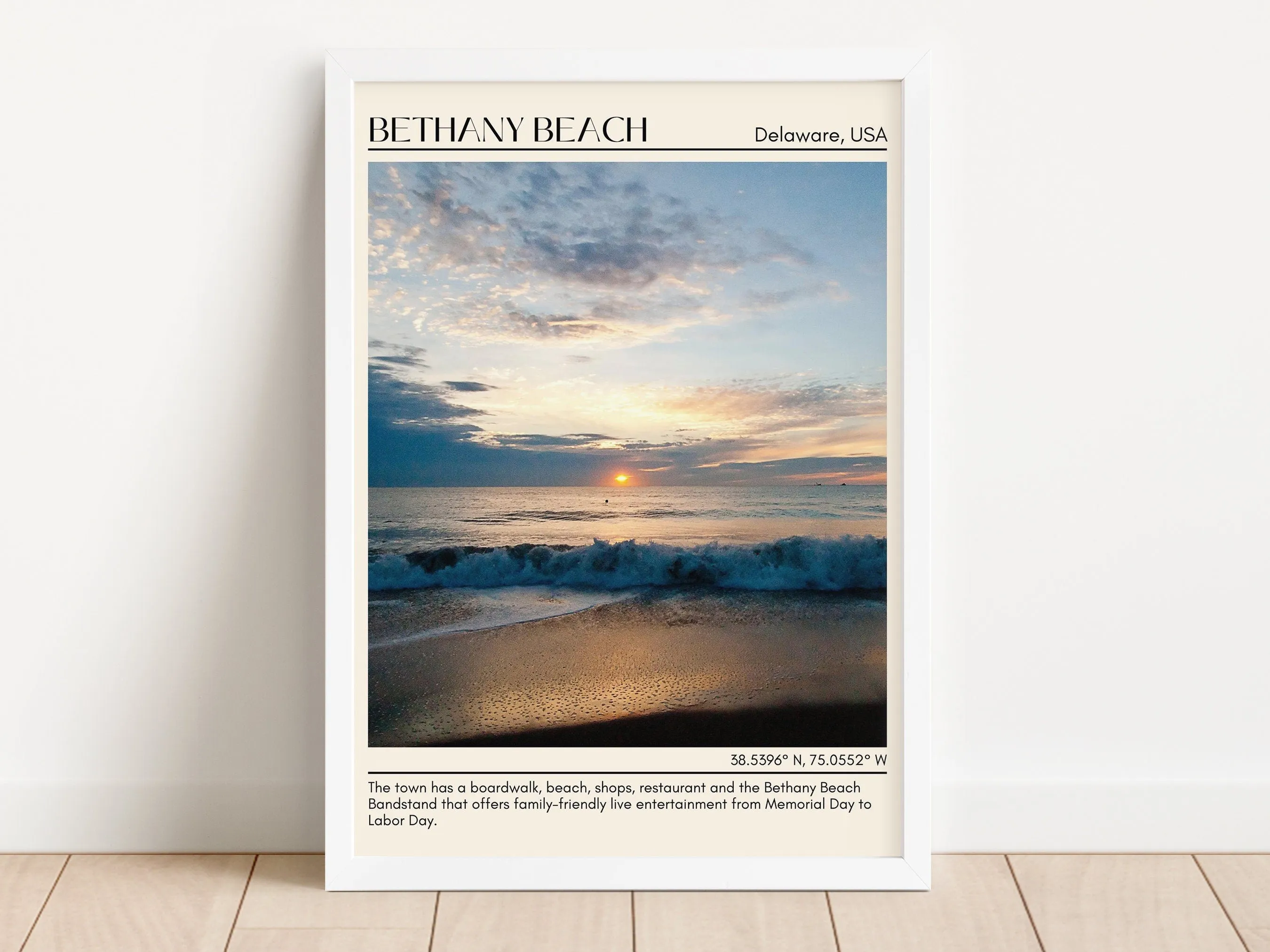 Bethany Beach Wall Art Canvas, Delaware, USA