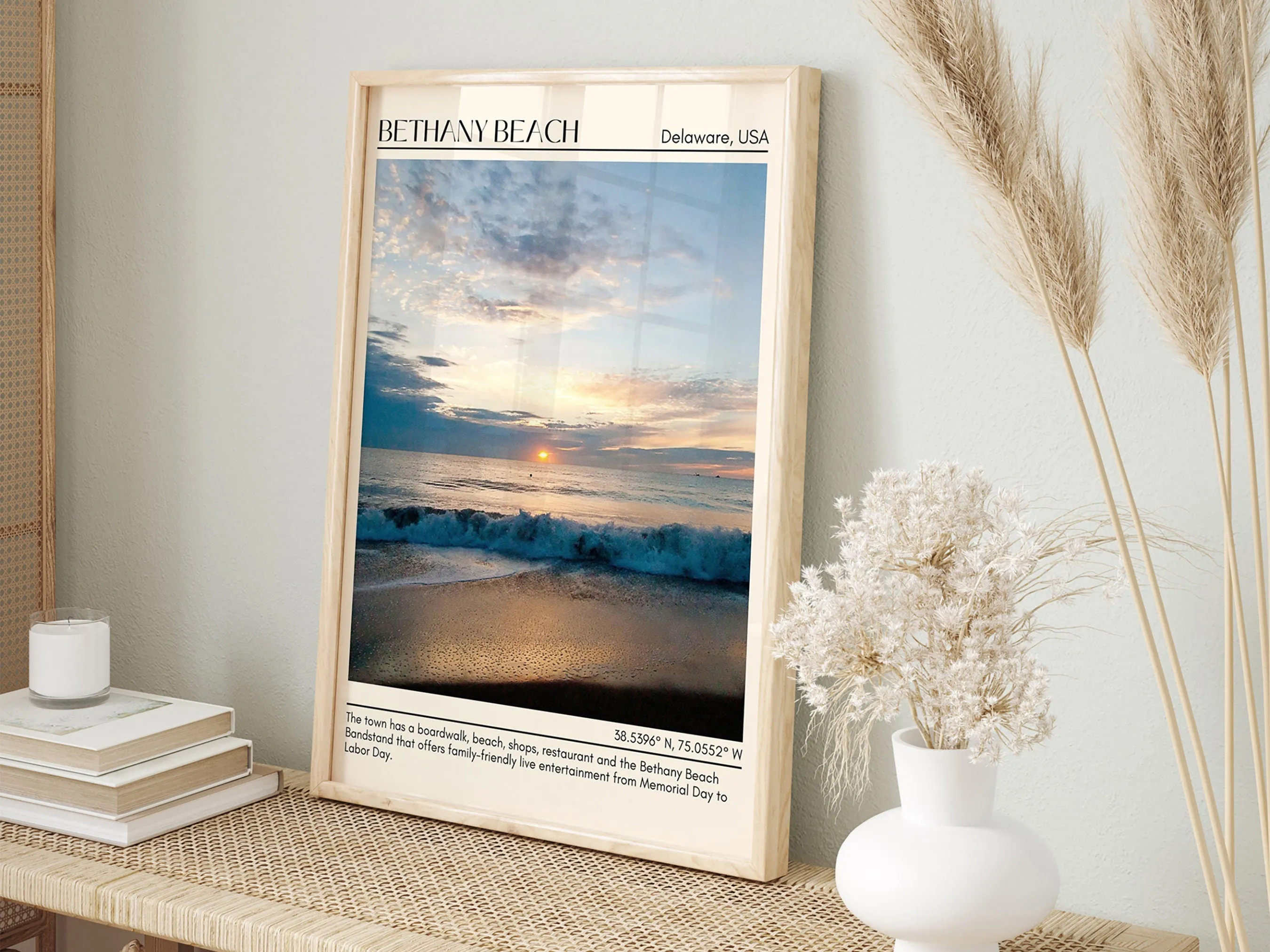 Bethany Beach Wall Art Canvas, Delaware, USA