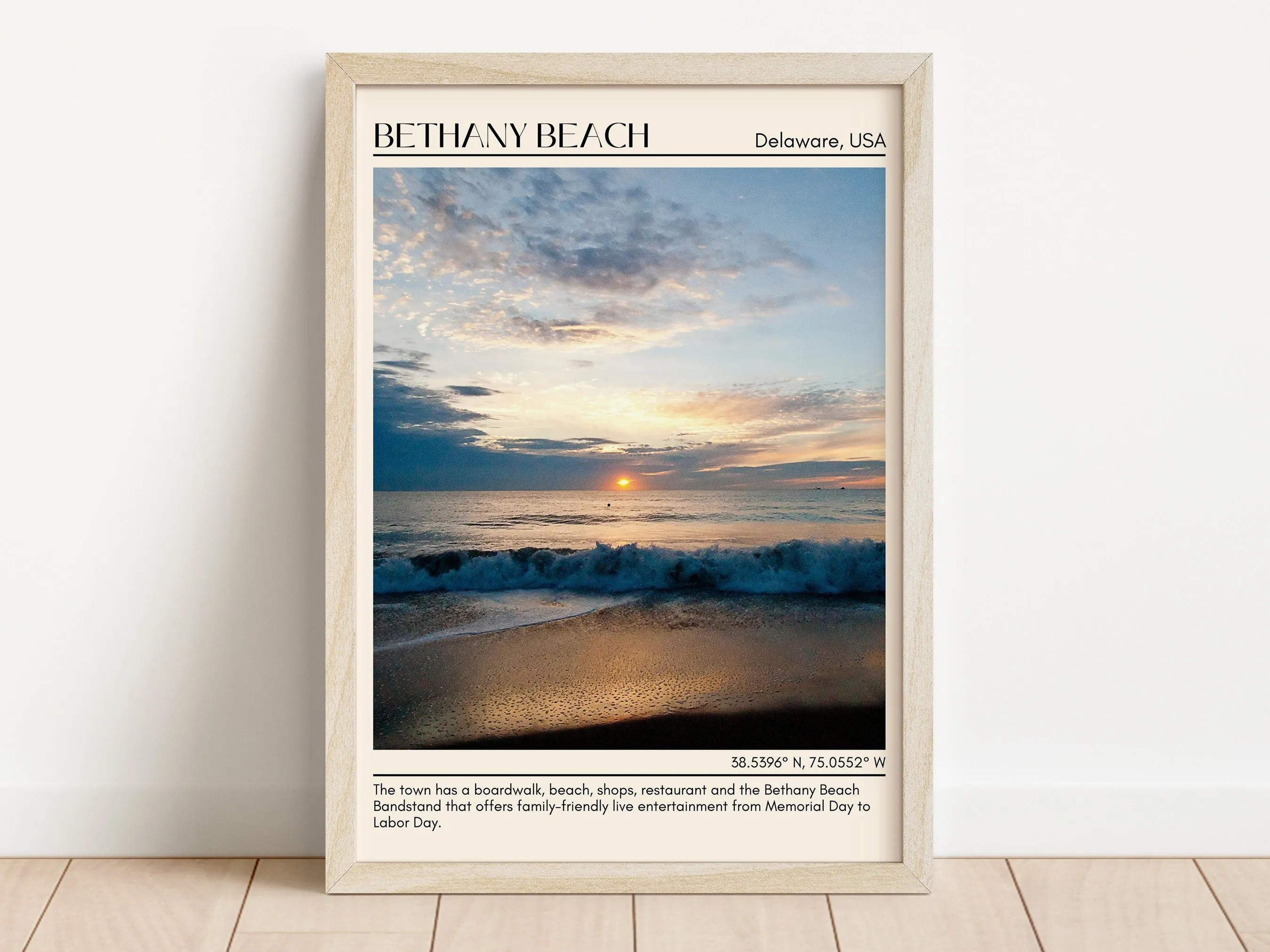 Bethany Beach Wall Art Canvas, Delaware, USA