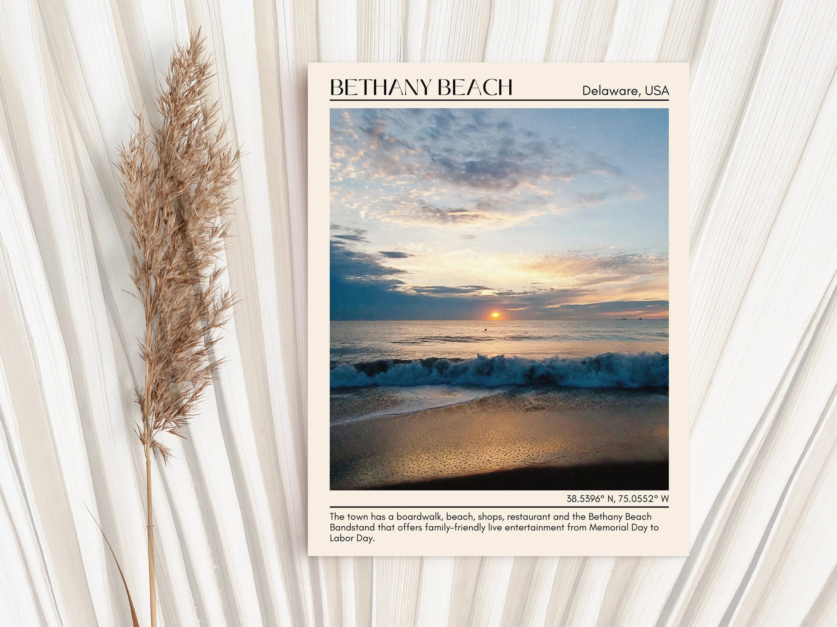 Bethany Beach Wall Art Canvas, Delaware, USA