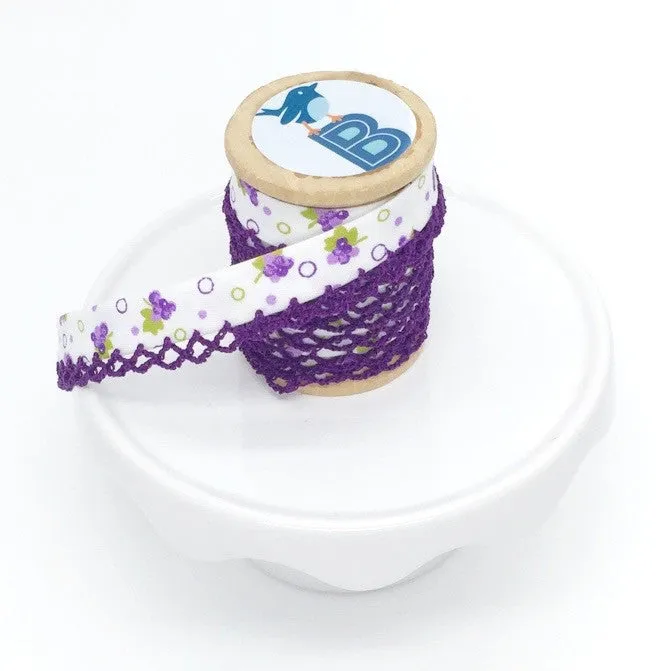 Bias Tape Double Fold Crocheted Edge in Grape