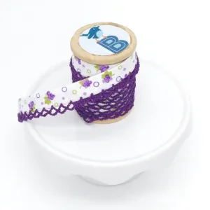 Bias Tape Double Fold Crocheted Edge in Grape