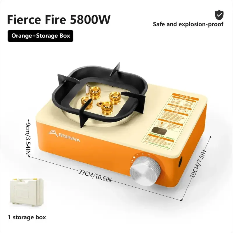 Bisinna camping gas stove 5800w high firepower outdoor portable cassette burner for picnic hiking