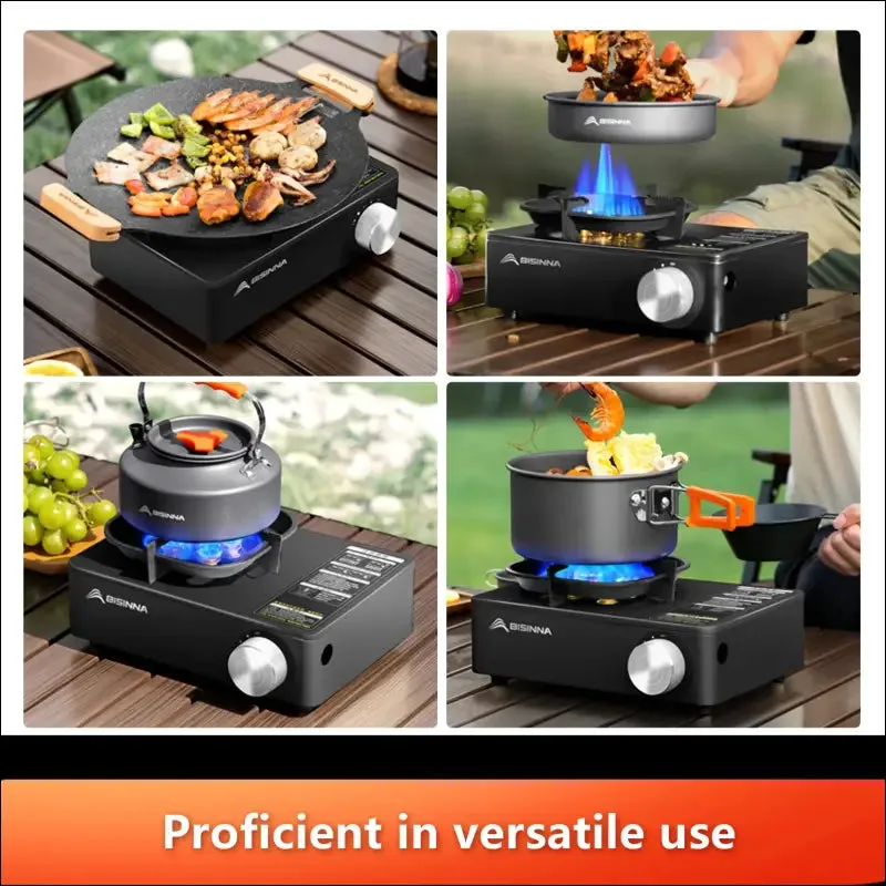 Bisinna camping gas stove 5800w high firepower outdoor portable cassette burner for picnic hiking