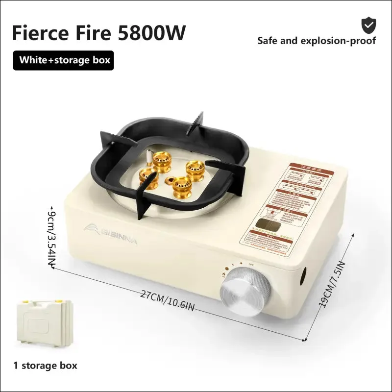 Bisinna camping gas stove 5800w high firepower outdoor portable cassette burner for picnic hiking