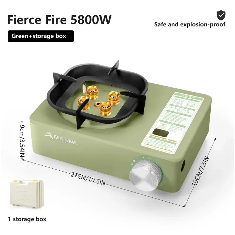 Bisinna camping gas stove 5800w high firepower outdoor portable cassette burner for picnic hiking