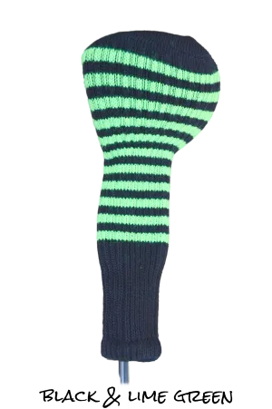 Black and Lime Green Club Sock Golf Headcover