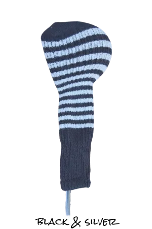Black and Silver Club Sock Golf Headcover