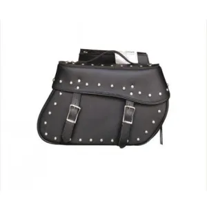 Black Large PVC Studded Throw Over Saddle Bag