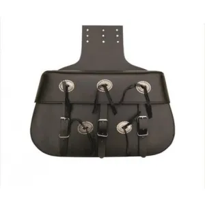 Black Leather X-Large Plain Throw Over Motorcycle Saddle Bag