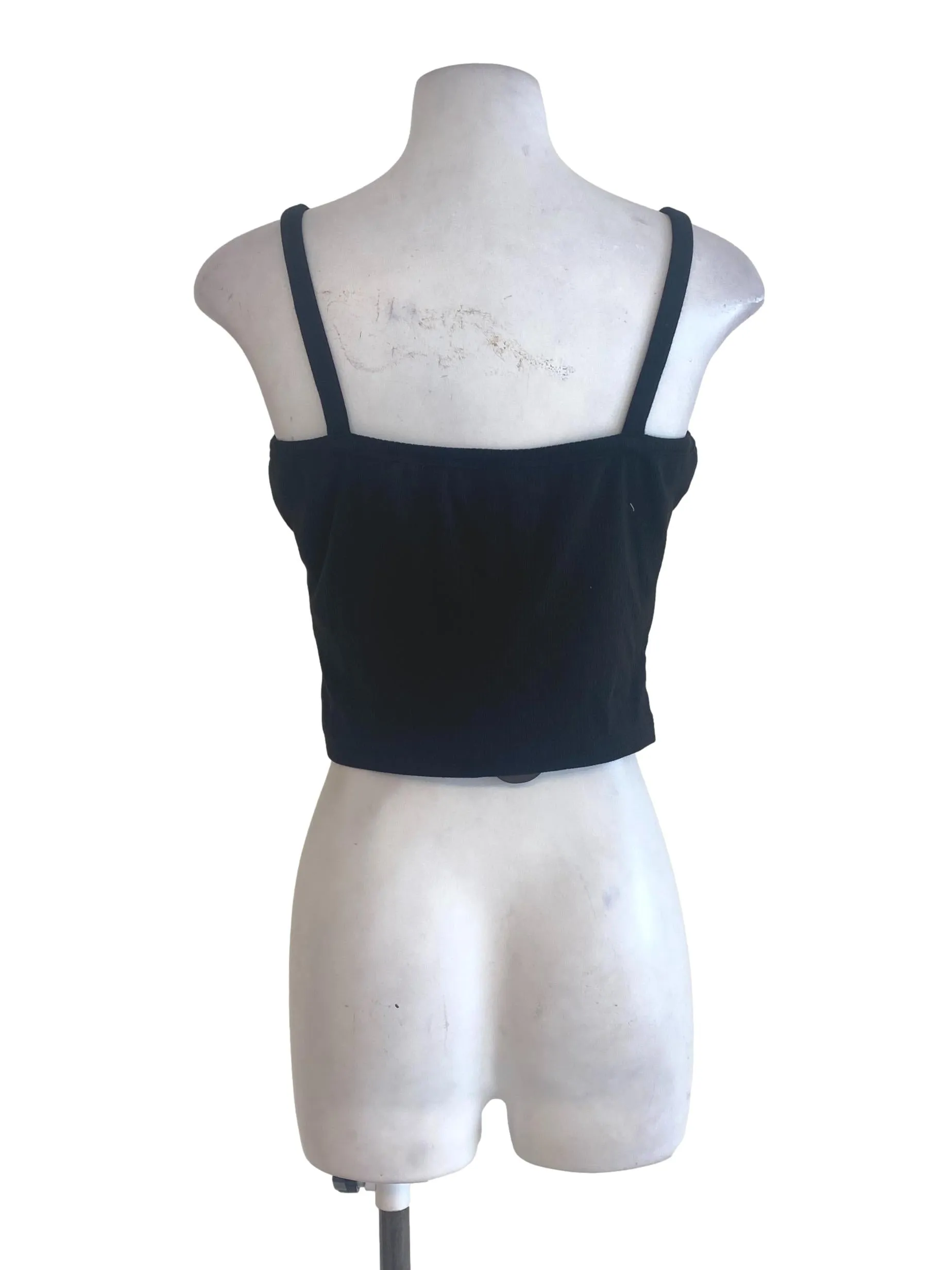 Black Striped Crop Top