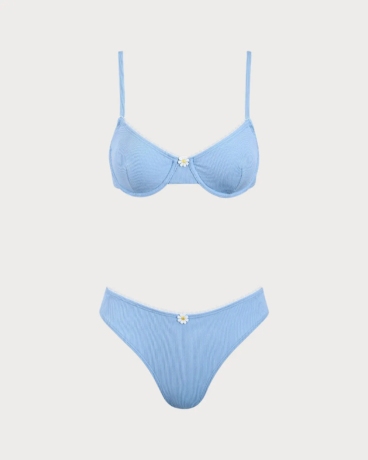 Blue Daisy Underwire Bikini Set