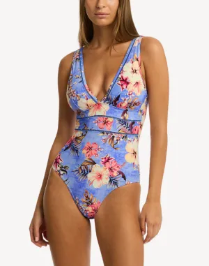 Blue Hawaii Spliced One Piece
