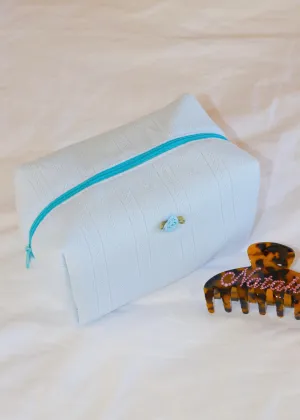 Blue Pointelle Makeup Bag