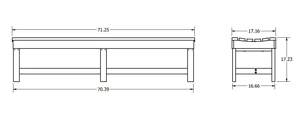 Blue Ridge Commercial Grade Backless Bench - 6ft