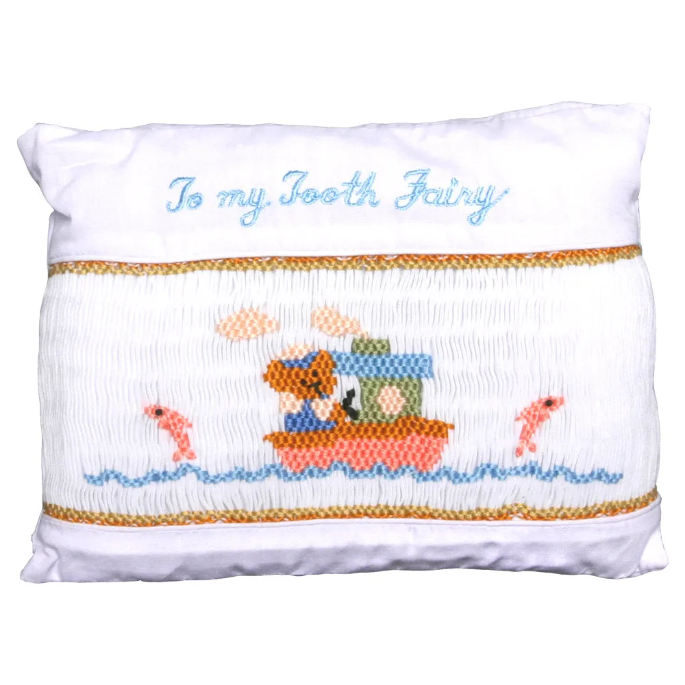 Boating Bear Smocked Toothfairy Pillow