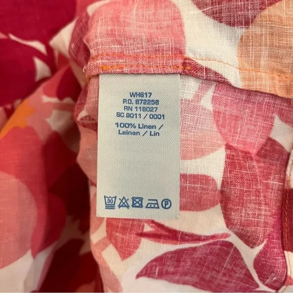 BODEN Pink 100% Linen Tropical Floral Print Tunic Dress